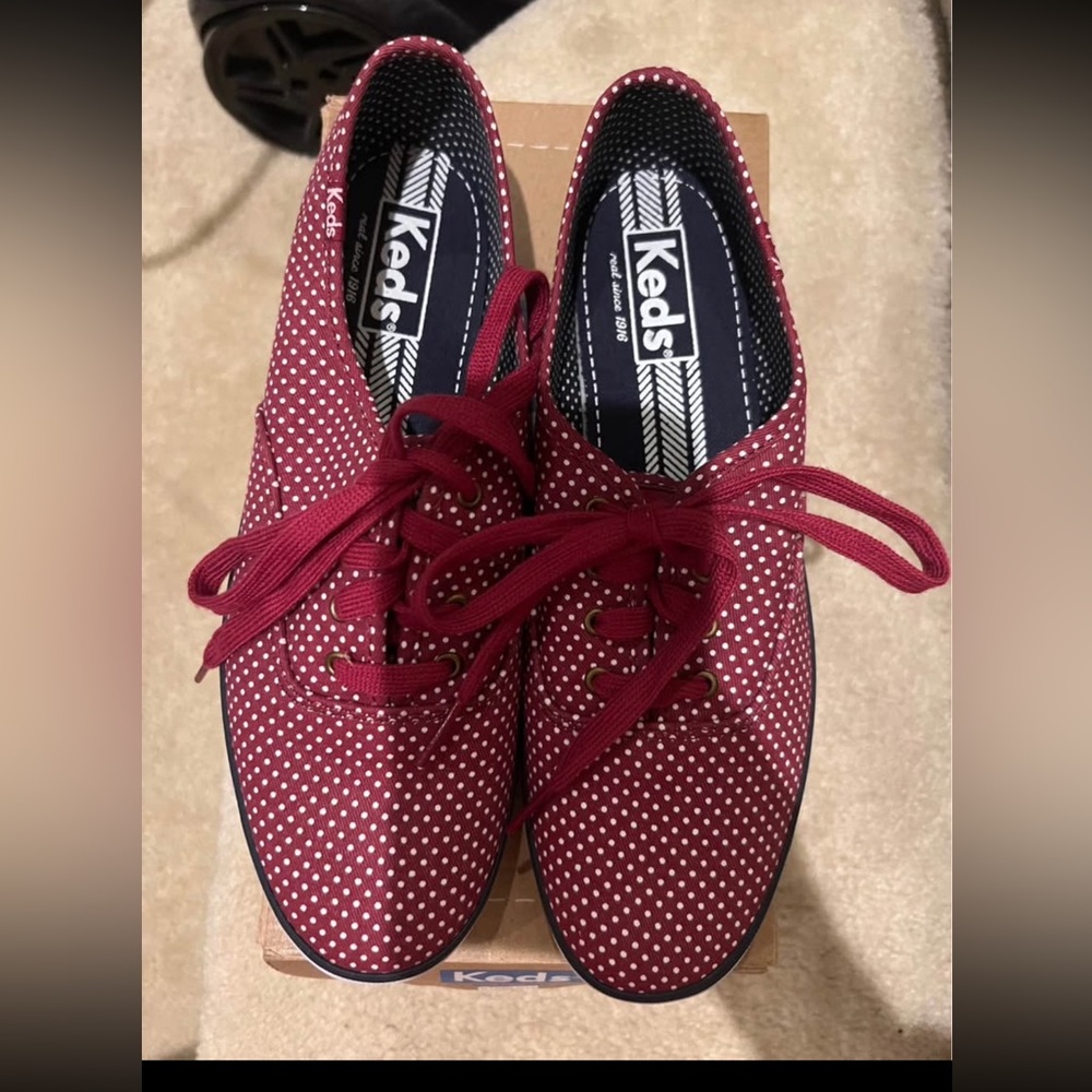 Keds Burgundy Sneakers with White Dots